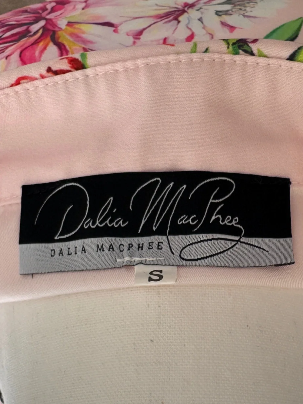 DALIA MACPHEE Pink Floral Long-Sleeve Shirt Dress with Tie Waist - S - Picture 8 of 8